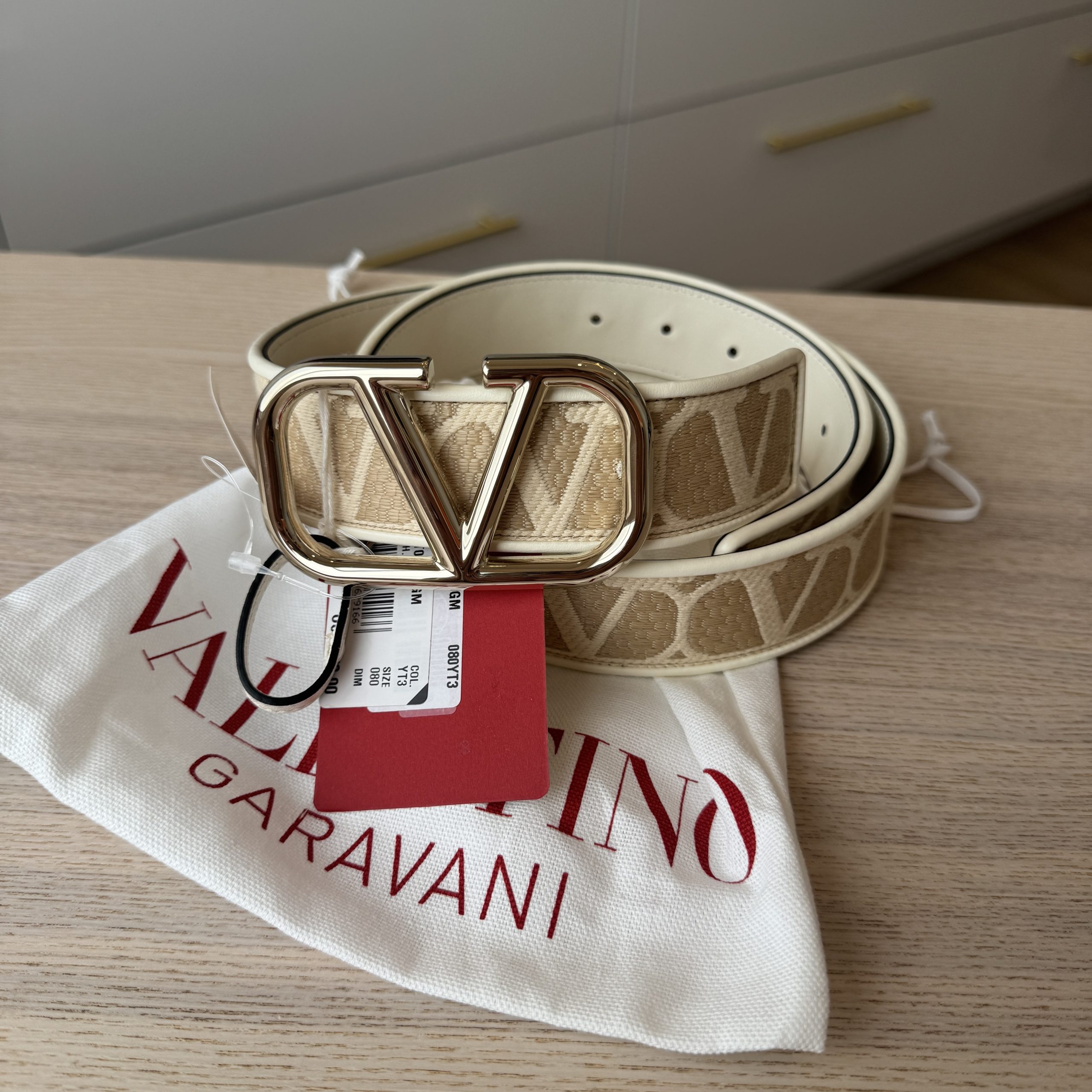 Valentino VLogo Plaque Toile Iconographe Belt 32/80