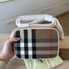 Burberry Calfskin House Check Small Camera Bag Pale Cameo