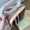 Burberry Calfskin House Check Small Camera Bag Pale Cameo