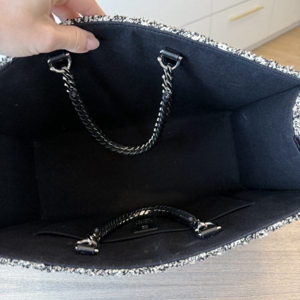 Givenchy Medium G-Tote Bag in 4G Tweed Cotton Black and White