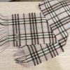 Burberry Pink Checkered Cashmere Fringed Stole
