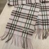 Burberry Pink Checkered Cashmere Fringed Stole