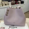 Balmain Embleme Shopper Tote Bag in Smooth Leather Rose Claire