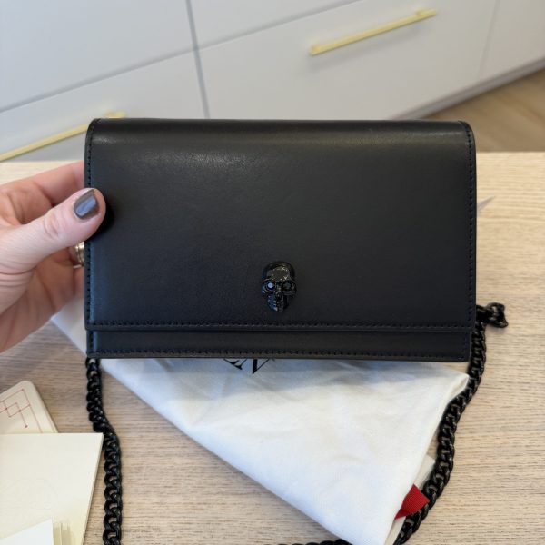 Alexander McQueen Small Skull Bag in Black and Black hardware