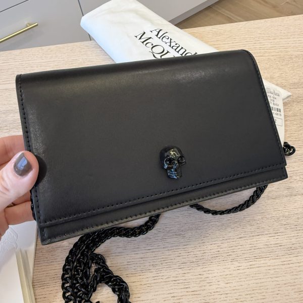 Alexander McQueen Small Skull Bag in Black and Black hardware