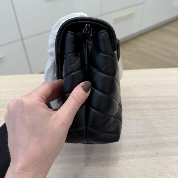 Saint Laurent (YSL) Loulou Small In Quilted Leather Black and Silver Hardware