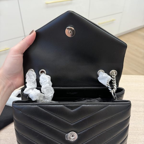 Saint Laurent (YSL) Loulou Small In Quilted Leather Black and Silver Hardware