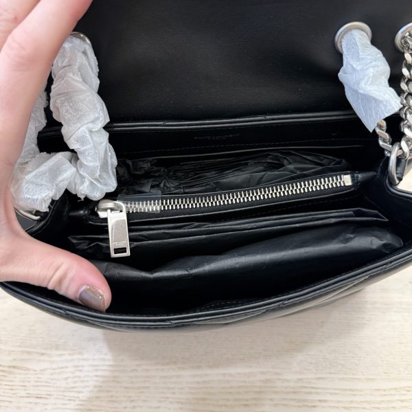 Saint Laurent (YSL) Loulou Small In Quilted Leather Black and Silver Hardware
