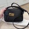 Salvatore Ferragamo Calfskin Gancio Small Archive Camera Case Black