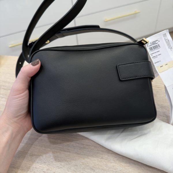 Salvatore Ferragamo Calfskin Gancio Small Archive Camera Case Black