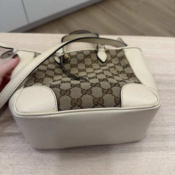 Gucci Monogram Small Bree Tote Beige White