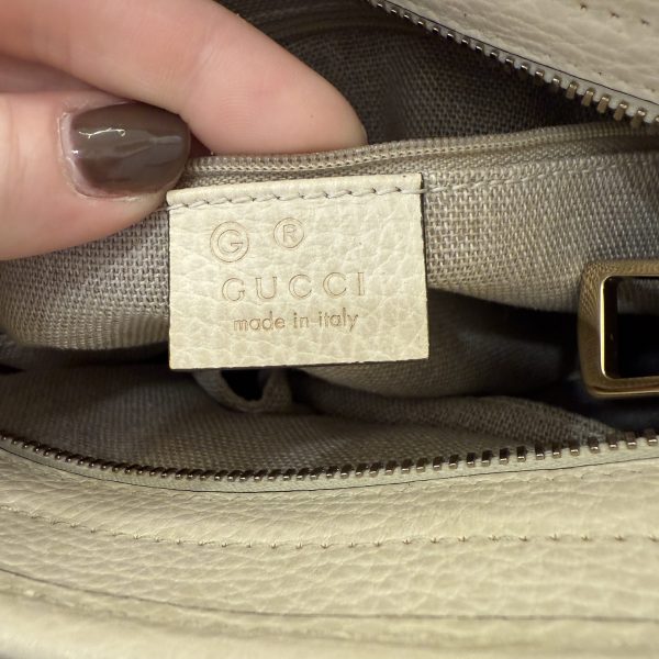 Gucci Monogram Small Bree Tote Beige White
