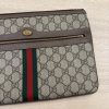 Gucci GG Supreme Monogram Large Ophidia Pouch Clutch Brown