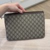 Gucci GG Supreme Monogram Large Ophidia Pouch Clutch Brown