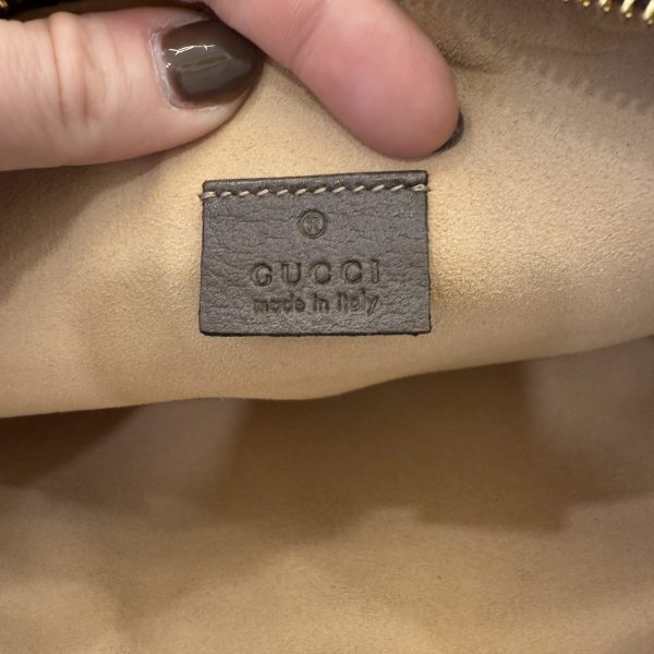 Gucci GG Supreme Monogram Large Ophidia Pouch Clutch Brown