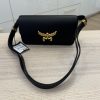 MCM Lauretos Flap Leather Shoulder Bag Black