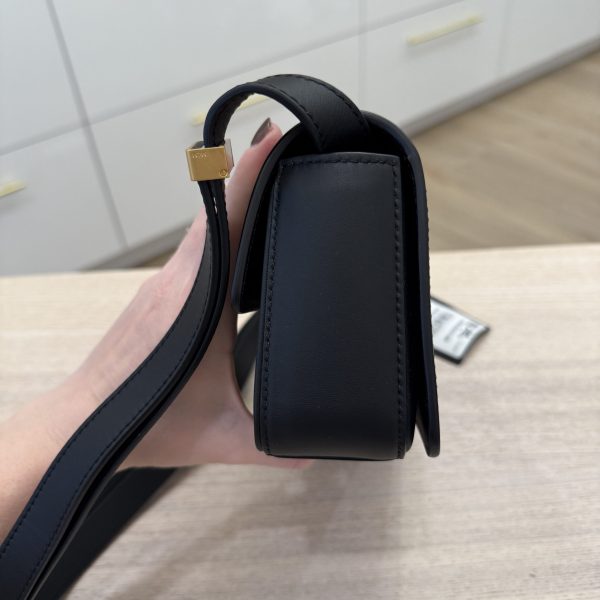 MCM Lauretos Flap Leather Shoulder Bag Black