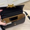 MCM Lauretos Flap Leather Shoulder Bag Black