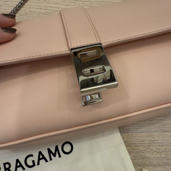 Salvatore Ferragamo Small Gancini-detail Crossbody Bag Nylind Pink