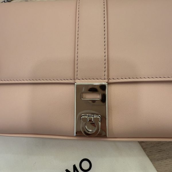 Salvatore Ferragamo Small Gancini-detail Crossbody Bag Nylind Pink