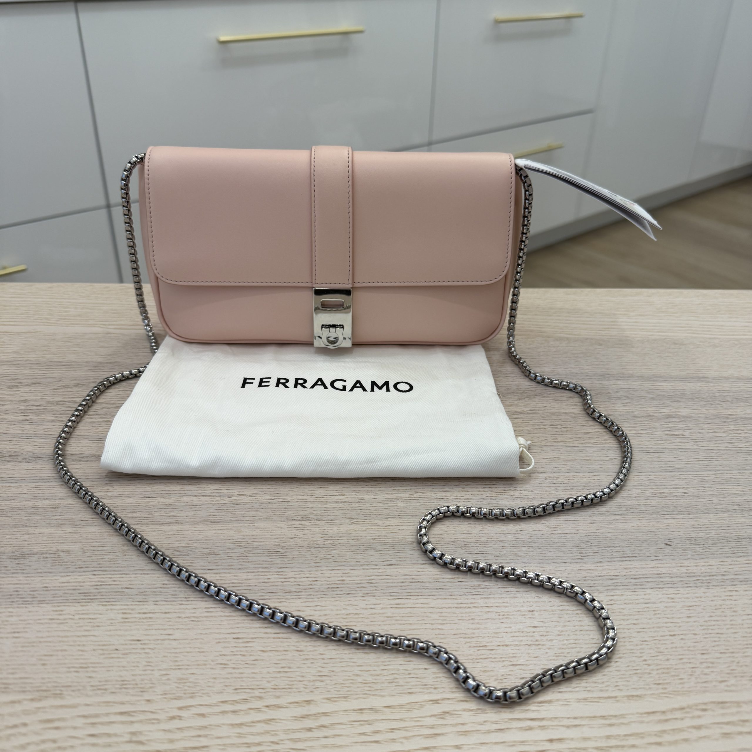 Salvatore Ferragamo Small Gancini-detail Crossbody Bag Nylind Pink