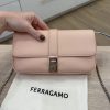Salvatore Ferragamo Small Gancini-detail Crossbody Bag Nylind Pink