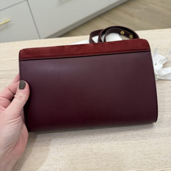 The Row Laurie Clutch in Lux Calfskin and Nubuck Red