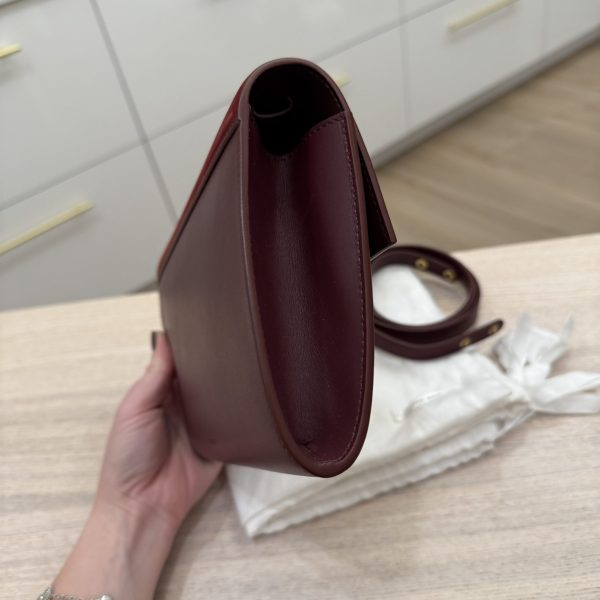 The Row Laurie Clutch in Lux Calfskin and Nubuck Red