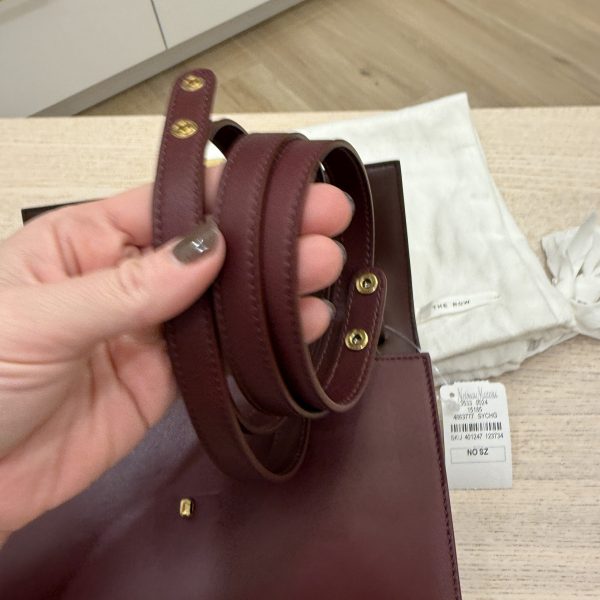 The Row Laurie Clutch in Lux Calfskin and Nubuck Red