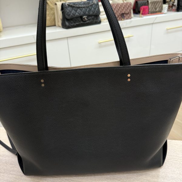Chloe Sense Large Tote Bag in Grained Leather Black