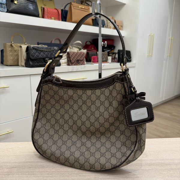 Gucci Beige/Ebony GG Coated Canvas Shoulder Bag