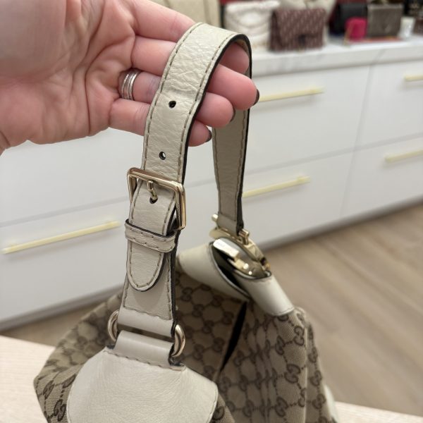 Gucci Monogram Medium Charlotte Hobo Off White