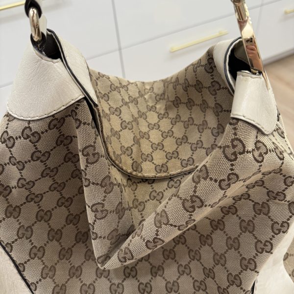 Gucci Monogram Medium Charlotte Hobo Off White