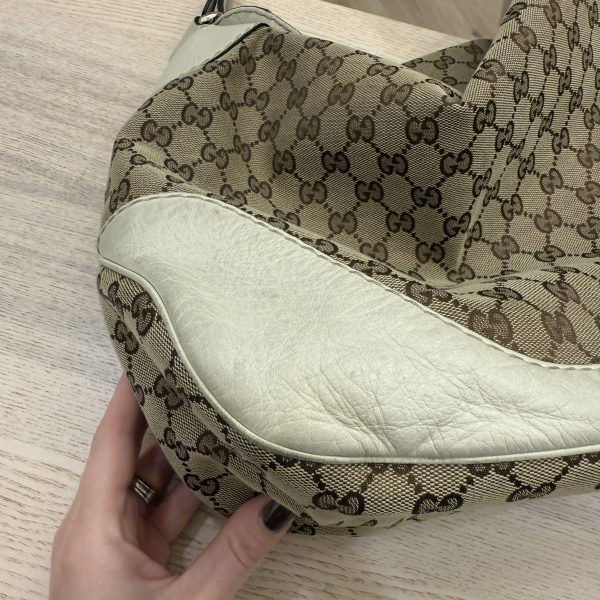 Gucci Monogram Medium Charlotte Hobo Off White