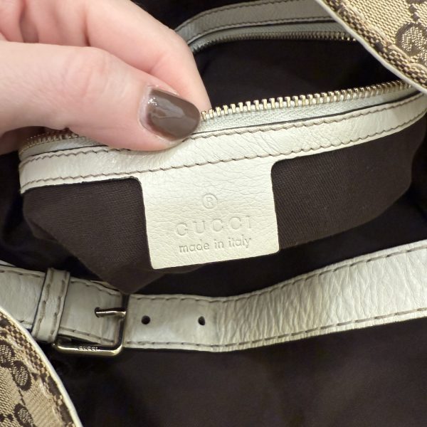 Gucci Monogram Medium Charlotte Hobo Off White
