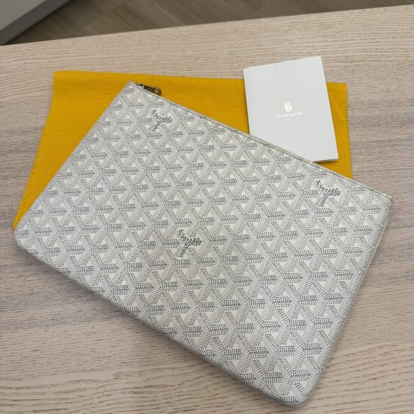 Goyard Goyardine Senat Pochette MM White