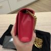Saint Laurent (YSL) Grain De Poudre Small Monogram Kate Satchel Pink and Gold Hardware