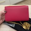 Saint Laurent (YSL) Grain De Poudre Small Monogram Kate Satchel Pink and Gold Hardware