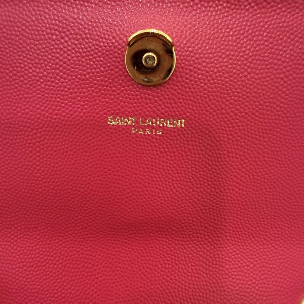 Saint Laurent (YSL) Grain De Poudre Small Monogram Kate Satchel Pink and Gold Hardware