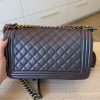 Chanel Boy Flap Bag Quilted Iridescent Goatskin Old Medium