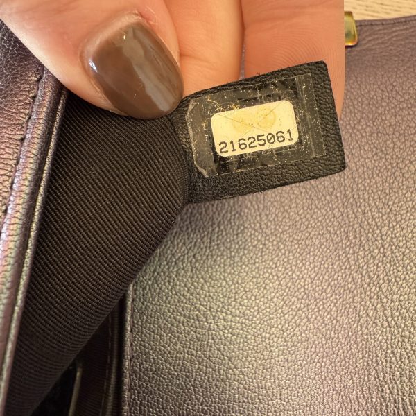 Chanel Boy Flap Bag Quilted Iridescent Goatskin Old Medium