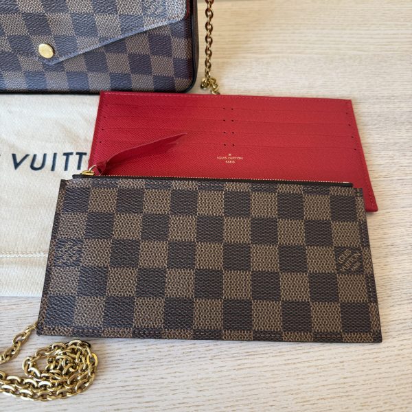 Louis Vuitton Damier Ebene Pochette Felicie Chain Wallet