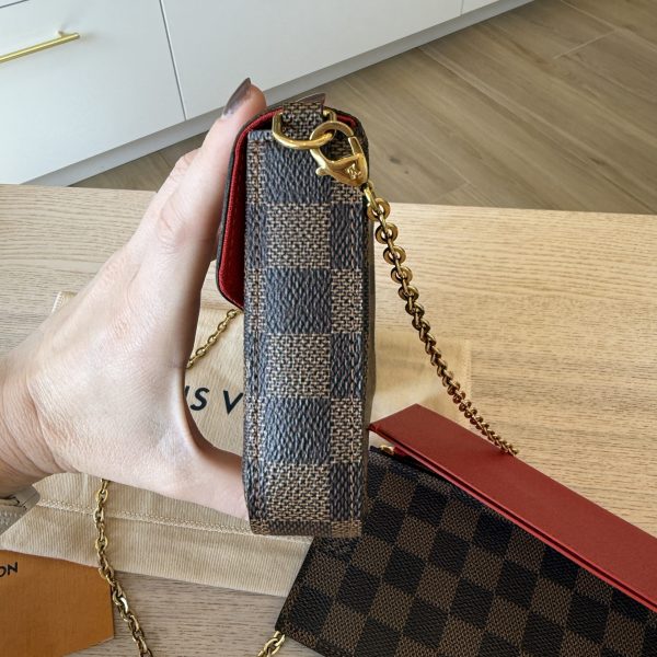 Louis Vuitton Damier Ebene Pochette Felicie Chain Wallet