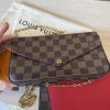 Louis Vuitton Damier Ebene Pochette Felicie Chain Wallet
