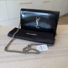 Saint Laurent (YSL) Cassandre Leather Wallet on a Chain Black SHW
