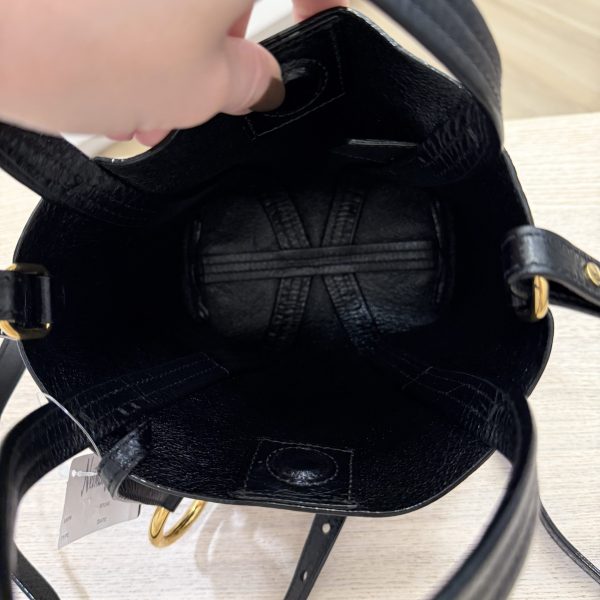 Chloe Spin Mini Tote Bag in Grained Calfskin Black