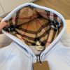 Burberry Embroidered Logo Cotton Zip-Up Hoodie in Blue