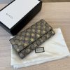 Gucci GG Supreme Monogram Bees Continental Wallet Beige Oro Black