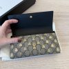 Gucci GG Supreme Monogram Bees Continental Wallet Beige Oro Black