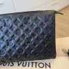 Louis Vuitton Lambskin Embossed Monogram Coussin MM Black